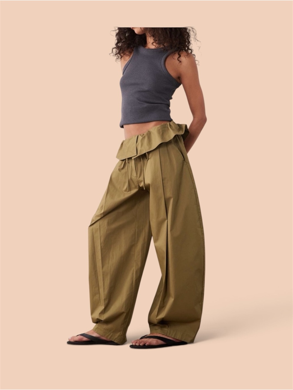 ASOS Design Foldover Waist Detail Pants - Picture 2 of 4
